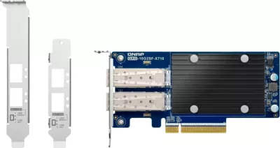 Kartë rrjeti QNAP QXG-10G2SF-X710 10GbE, 2 porta SFP+ (10G/1G), PCIe Gen3 x8, fanless, paketë 3 kllapa