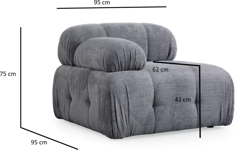 Karrige një vendëshe Atelier del Sofa, Petite 1R, ngjyrë gri
