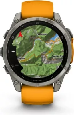 Smartwatch Garmin Fenix 8 Amoled Sapphire GPS 47mm, titan, portokalli