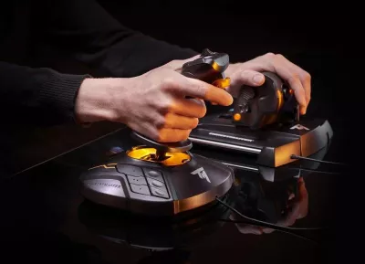 Joystick HOTAS Thrustmaster T.16000M FCS për PC, me throttle TWCS, e zezë/portokalli, set 2-pjesësh