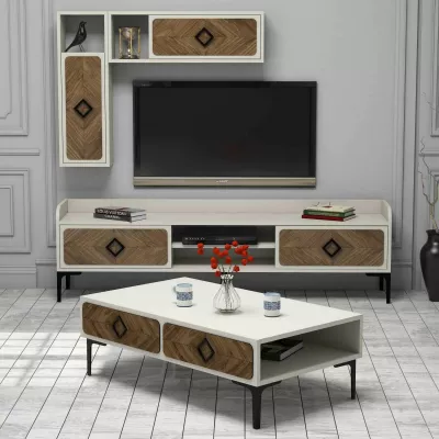 Set mobiljesh për dhomë dite Skye Decor, Samba, krem