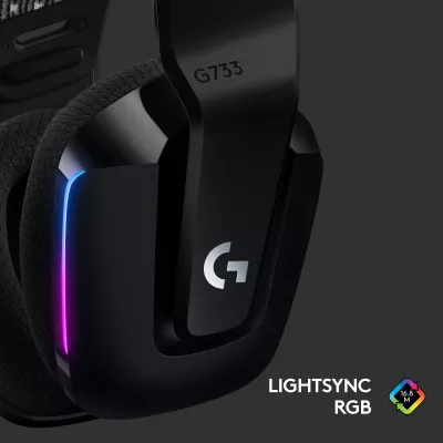 Kufje gaming Logitech G733 LIGHTSPEED 7.1 Wireless RGB, të zeza (981-000864)