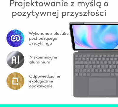 Tastierë me mbështjellës Logitech Combo Touch 920-012618 për iPad Air 13-inch (M2/M3, 2024/2025), Gri