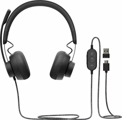 Sistem video-konference personal Logitech Zone Wired UC, Full HD, 30 fps, Graphite