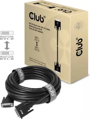 Kabllo DVI Dual Link Club3D 3m, 24+1, e zezë