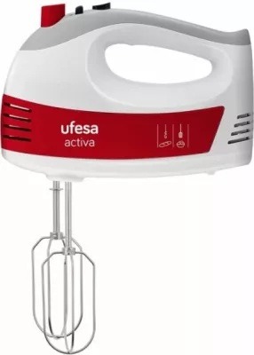 Mikser dore UFESA BV4650 400W, 5 shpejtësi + Turbo, bardhë/kuqe, set 2 rrahëse + 2 grepa brumi