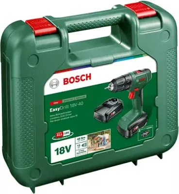 Pistoletë shpimi Bosch EasyDrill 18V-40, brushless, 2 bateri, 18V, e gjelbër/zezë