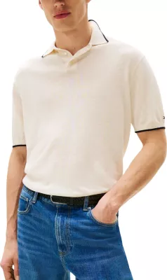 Xhemper polo për meshkuj Tommy Hilfiger MW0MW40539, fildishi [Madhësia: S]