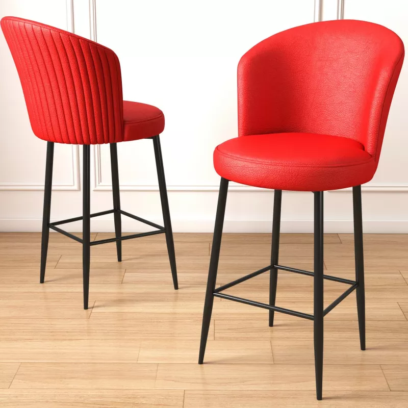 Set karrigesh për bar (6 copë), Hanah Home, Uras, e kuqe, e zezë