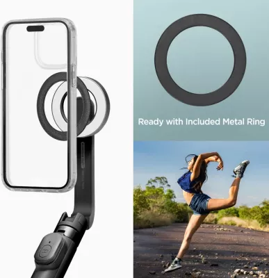 Selfie stick Spigen S571W me MagSafe, Bluetooth, tripod, e zezë