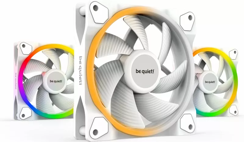 Ventilatorë kasë Be Quiet! LIGHT WINGS 120mm PWM Triple-Pack, bardhë RGB