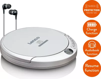 CD player Lenco CD-201, MP3, LCD, kufje, argjend