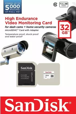 kartelë memorje microSD SanDisk High Endurance SDSQQNR-032G-GN6IA 32GB Class 10 U3 V30 me adapter SD