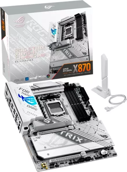 Pllakë amë ASUS ROG Strix X870-A Gaming WiFi, ATX, AM5, DDR5, e bardhë