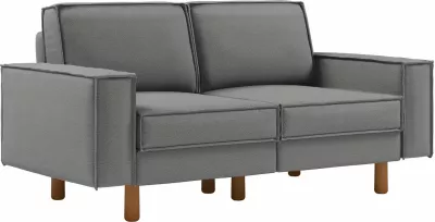 Divan dy vendësh Atelier del Sofa, ngjyrë obsidian, këmbë dru arre, Sparrow 2