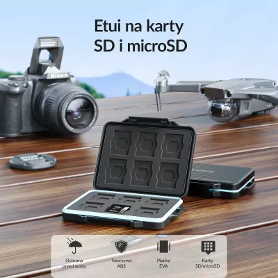 Kuti për karta memorje Orico PHCD-2-BK-BP, 6x SD + 18x microSD, e zezë