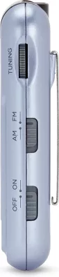 Radio portative AM/FM Aiwa R-22, HyperBASS, 3.5mm, me Kufje dhe bateri, blu e çelët