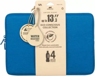 Mbrojtëse (sleeve) për laptop RIVACASE 7703 13.3-14\", RPET poliester, Azure Blue