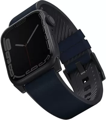 Rrip për Apple Watch UNIQ Straden, lëkurë/silikon, 42/44/45/49mm, Blu