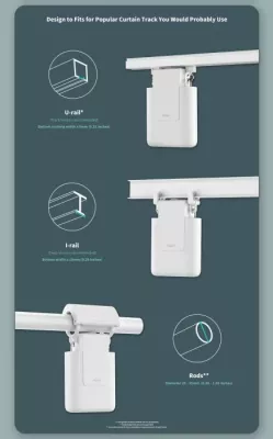 Motor për perde AQARA Curtain Driver E1 CM-M01R, Zigbee 3.0, USB-C, i bardhë, set 1 copë