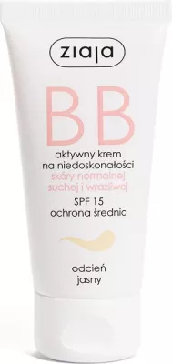 BB krem Ziaja Active për papërsosmëri lëkure normale/të thatë/të ndjeshme nuanca e çelët 50ml