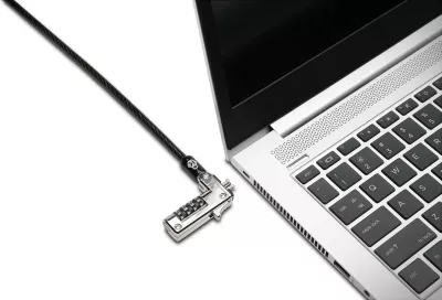 Kabllo sigurie Kensington Slim NanoSaver me kod, 1.8m, e zezë