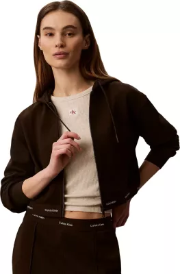 Duks me kapuç Calvin Klein Jeans LV047G252G për femra, kafe