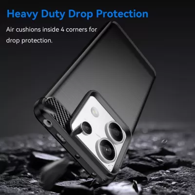 Mbështjellës Hurtel Carbon Case për Xiaomi Redmi Note 13 Pro+, i zi