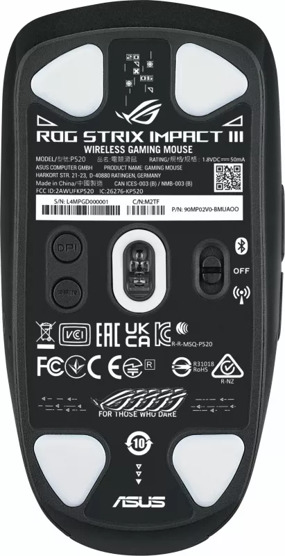 Maus ASUS ROG Strix Impact III Wireless, 36000 DPI, i zi