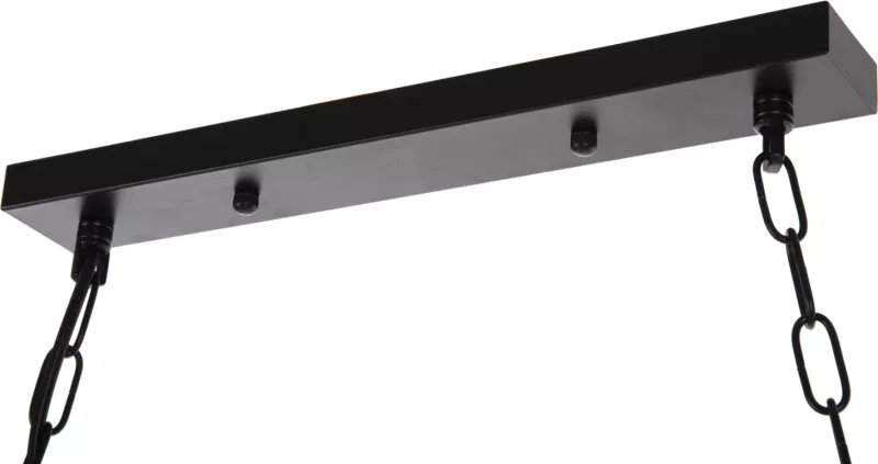 Llambë varëse tavani 3-dritash FH4180 metal i zi-litar kërpi natyral 80x14,5x137Hcm