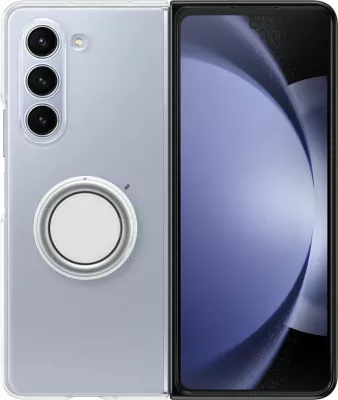 Mbështjellës silikoni Samsung Galaxy Z Fold 5 me mbajtëse gishti, Transparent