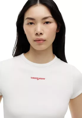 Maicë për femra Tommy Hilfiger Jeans DW0DW22809, krem [Madhësia: XS]