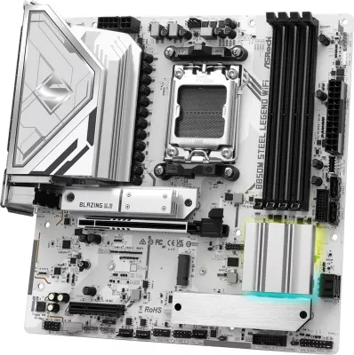 Pllakë amë Asrock B850M Steel Legend WiFi, Socket AM5, micro ATX, Bardhë