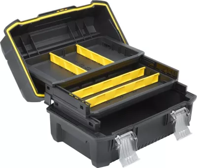 Kuti veglash Stanley Fatmax FMST1-71219 18\", e papërshkueshme nga uji, me organizator dhe kapëse metalike, e zezë/verdhe