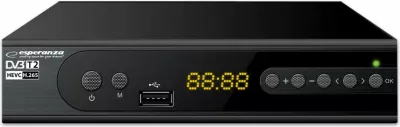 Dekoder digjital Esperanza EV106P DVB-T2 H.265/HEVC, i zi