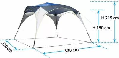 Pavijon kampingu BRUNNER DIADEM Modern 0102005N.C06 320x320cm, kaltër/gri