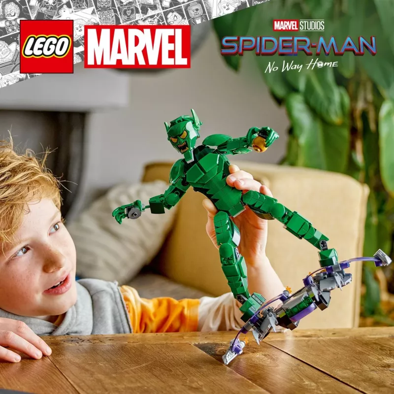 Set ndërtimi LEGO Marvel Green Goblin 76284, figurë ndërtuese, shumëngjyrëshe