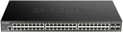 Switch D-Link DGS-1250-52X/E, 48 porte LAN, 4 SFP+ 10G, i menaxhueshëm, i zi