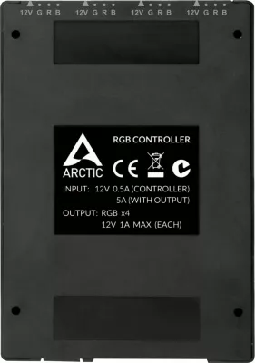 Kontroller RGB Arctic ACFAN00224A, 4x 4-pin RGB, USB i brendshëm, i zi