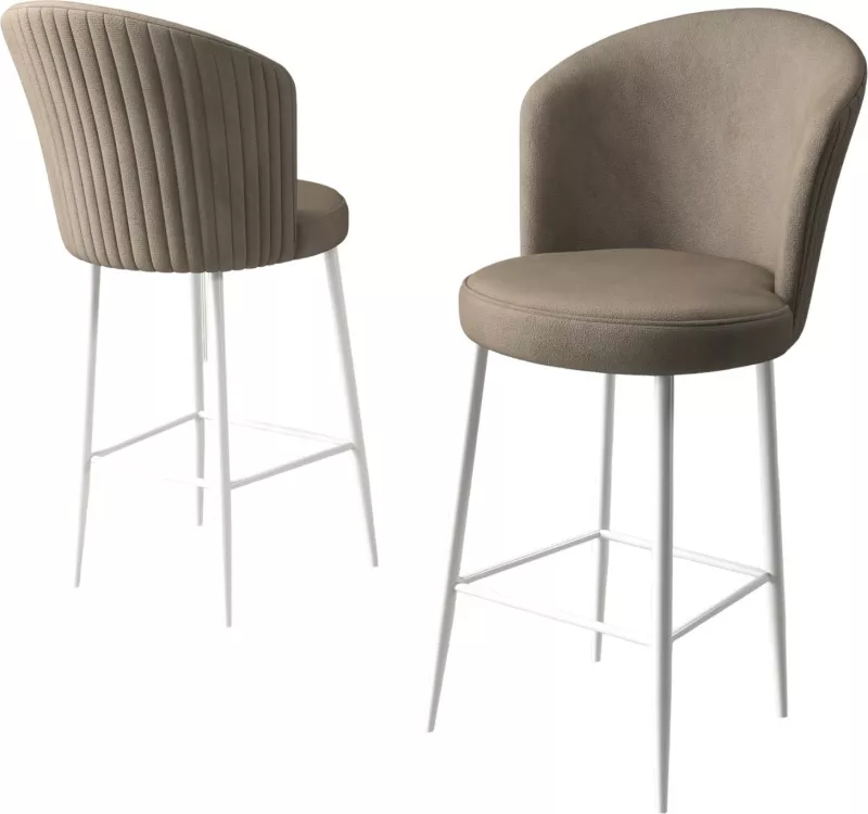 Set karrigesh për bar (6 copë), Hanah Home, Alte, kapuçino, e bardhë
