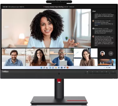 Monitor, Lenovo T24mv-30 23.8", kamerë e integruar, e zezë