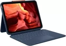 Mbështjellës me tastierë Logitech Rugged Combo 4 Touch për iPad 10th gen, Classic Blue