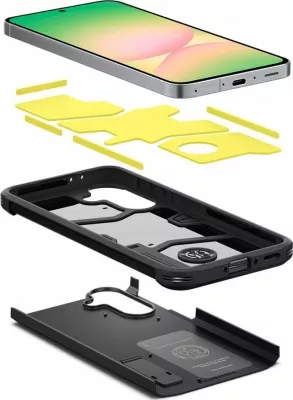 Mbështjellës Spigen Tough Armor ACS09294 për Samsung Galaxy A56 5G, MagSafe, me mbajtëse, i zi