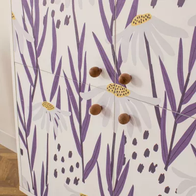 Dollap multifunksional Skye Decor, Multilüx Daisy, i bardhë, lejla, 95x111x36cm