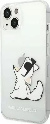 Mbështjellës Karl Lagerfeld KLHCP14MCFNRC për Apple iPhone 14 Plus, hardcase, Choupette Fun, transparent