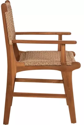 Karrige NESHA, dru TEAK, ngjyrë natyrale, VIRO litar, 57x57x86H cm