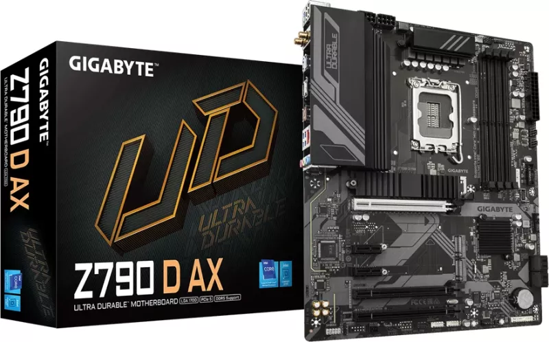 Pllakë amë Gigabyte Z790 D AX, LGA1700, 4xDDR5, 3xM.2, 4xSATA, 2.5GbE, Wi‑Fi 6E, Bluetooth 5.3, HDMI, DisplayPort, ATX