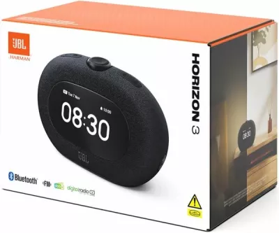orë alarm me radio JBL Horizon 3, Bluetooth, DAB/DAB+/FM, USB-C, e zezë