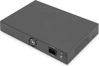 Switch Digitus 16-portë, PoE, 10/100, 1U, i zi