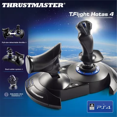 Joystick Thrustmaster T.Flight Hotas 4, PC, PlayStation 4, USB 2.0, i zi, blu
